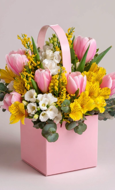 Композиция в сумочке «Весенний коктейль»