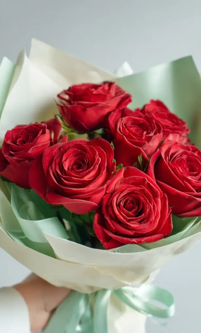 Алые розы «Летящий огонь»